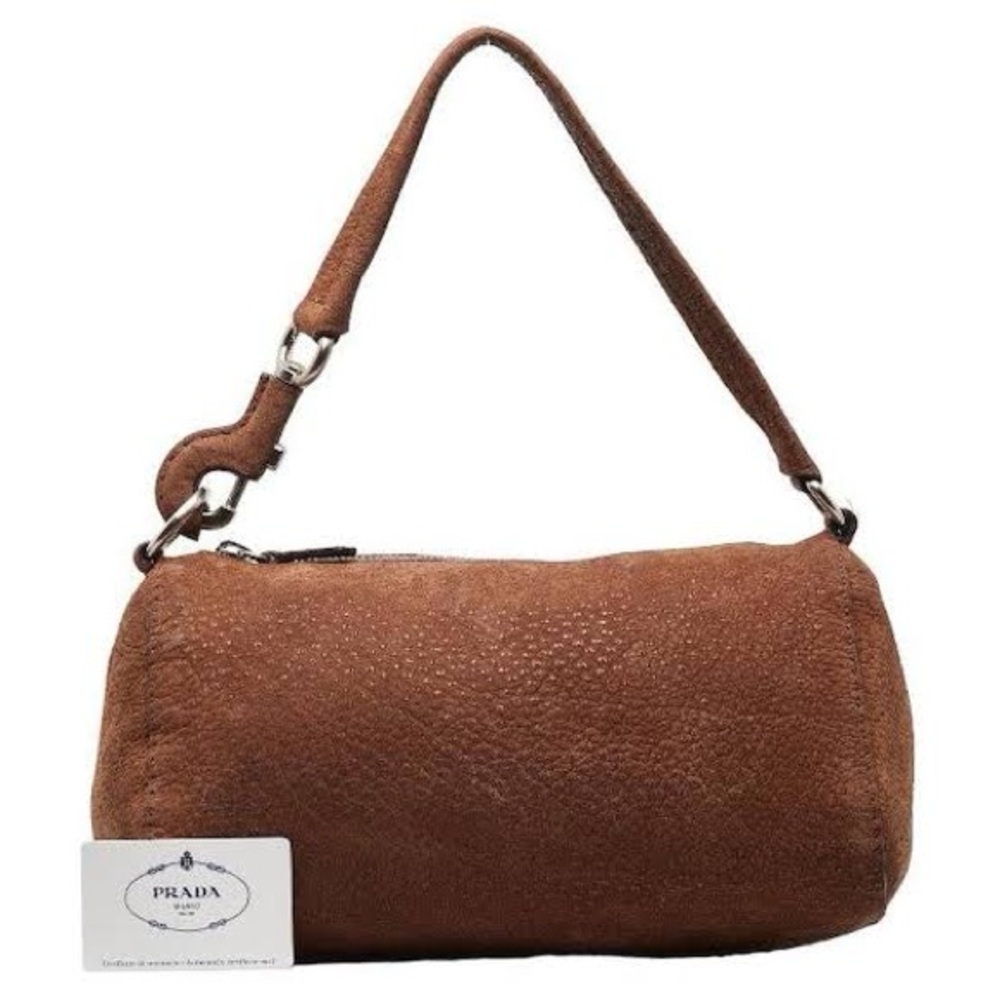 Prada Tan Suede Shoulder Bag